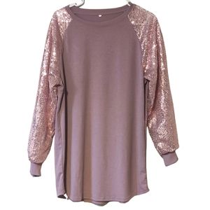 Adorable Mauve Sparkle Glitter Shirt Fun Summer